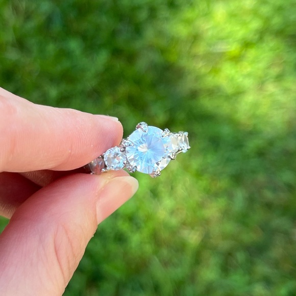 Italo Sterling Silver White Sapphire Eternity Ring - Picture 4 of 16